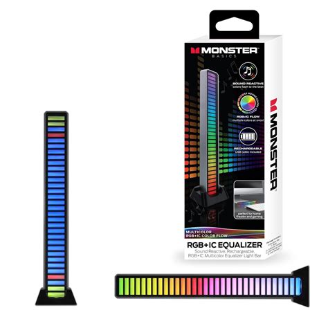 2-Pack Monster Sound-Reactive Color Flow LED Equalizer Light Bar ...