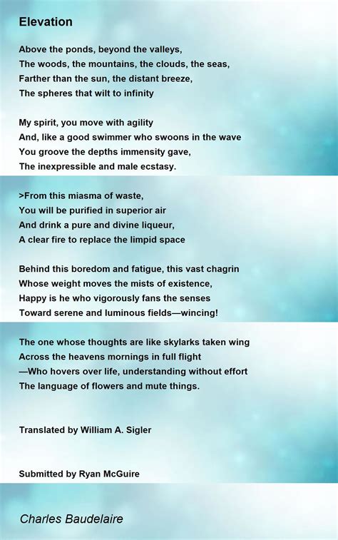 Elevation Poem by Charles Baudelaire - Poem Hunter