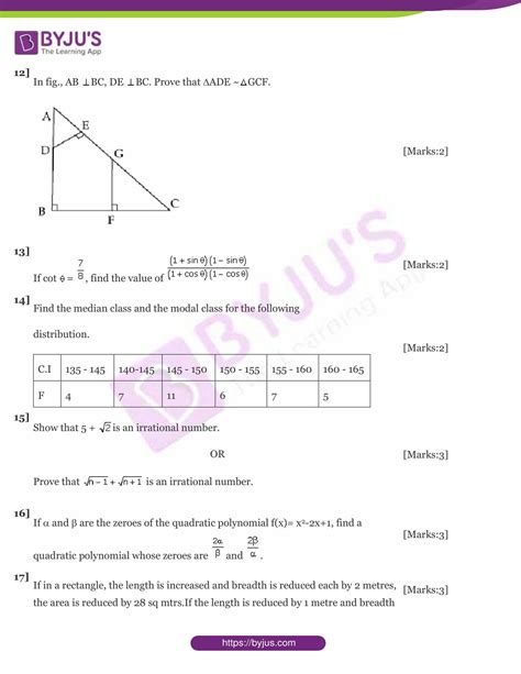 Class 10 Maths CBSE Sample Papers 的图像结果