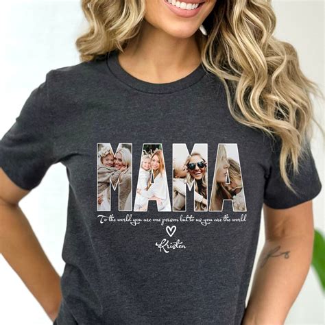 CUSTOM MAMA Photo Shirt, Customized Mother's Day Gift, Gift for Mama ...