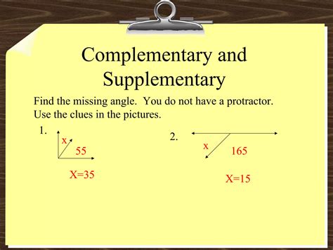 1.5 Complementary and Supplementary Angles | PPT