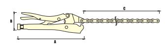 Jetech - Chain Type Locking Plier - LCC-10