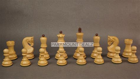 Paramount Dealz Russian Zagreb 59' Wooden Chess Pieces with Carry Pouc