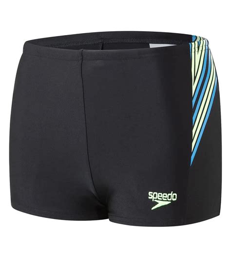 Buy Speedo Logo Panel Aquashort Black-Bright Zest-Brilliant Blue ...