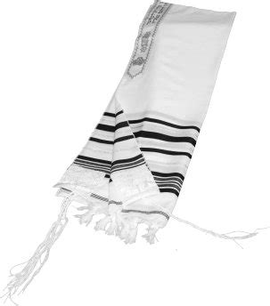Acrylic Tallit (Imitation Wool) Prayer Shawl Black, Approx. Size 43" L ...