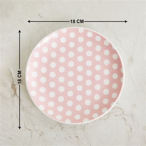 Buy Corsica Polka Set of 6 Bone China Printed Snack Plates - 18cm from ...