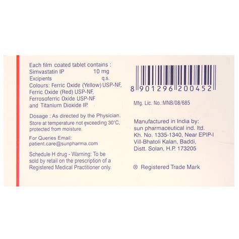 Simvotin 10 Tablet | Uses, Side Effects, Price | Apollo Pharmacy