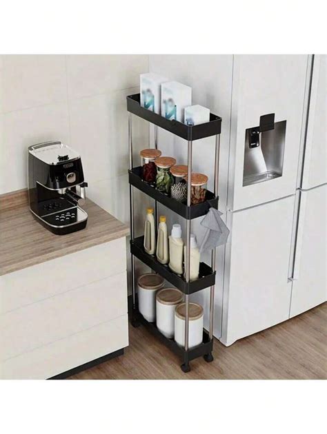 Multi-Tier Rolling Storage Rack, Bathroom Storage Mobile Rack ...