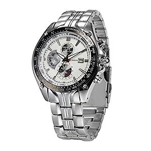 Sri Jagdamba Pearls Analogue White Dial Men's Watch : Amazon.in: Fashion