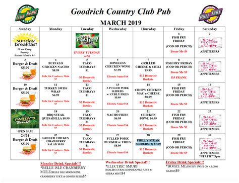 Food and Drink Specials - Goodrich