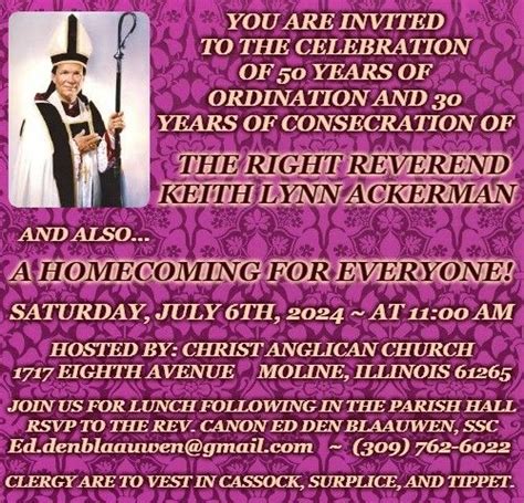 Anniversary Celebration Mass, Christ Anglican Church, Moline, Illinois ...