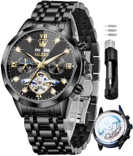Buy OLEVS Automatic Watches for Men Original Skeleton Tourbillon Luxury ...