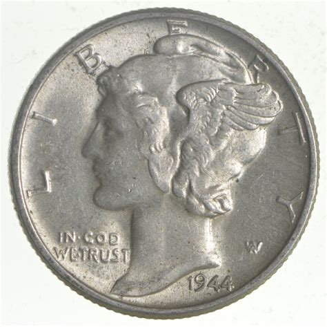 Blast WHITE 1944 Mercury Liberty Dime - 90% Silver - Stunning in High ...