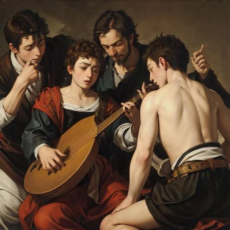 Caravaggio Style Oil Painting with Guitar - Diffus - Stable Diffusion ...