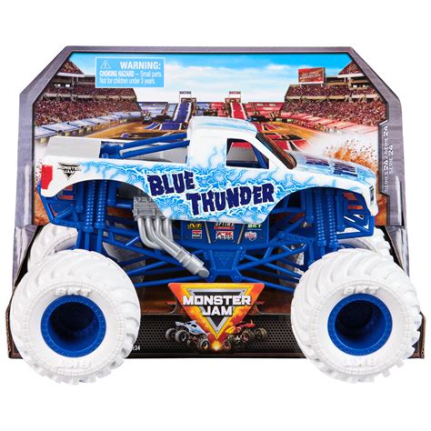 Monster Jam Blue Thunder Monster Truck 1:24 Scale Die-Cast with Working ...