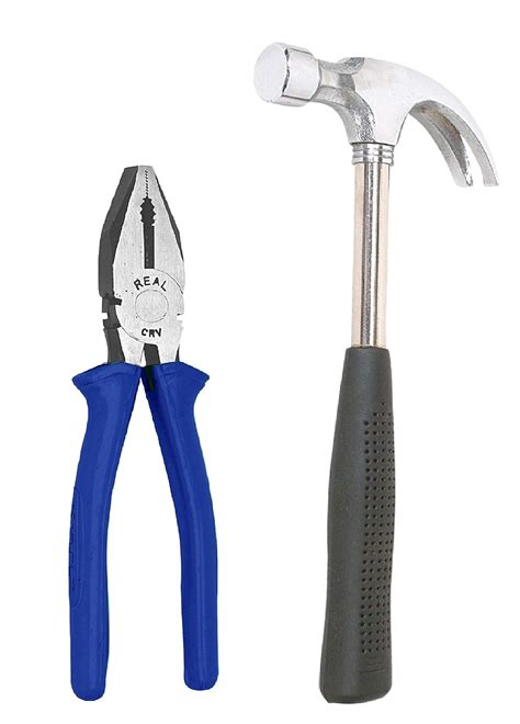 Real stf Combination Cutting Plier 8", Claw Hammer Steel Shaft 3/4 lb ...