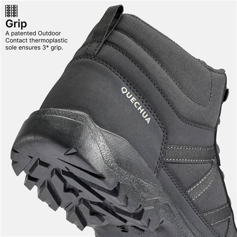 Men Mid Ankle Hiking Shoes Black - NH100