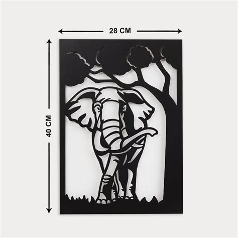 Buy Nimbus Black Elephant Metal Wall Art - 28.5x40cm from Home Centre ...