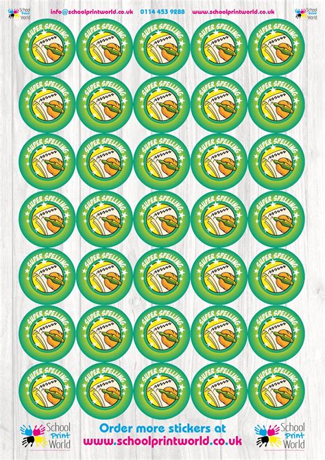 Super Spelling! Reward Stickers - School Print World Shop