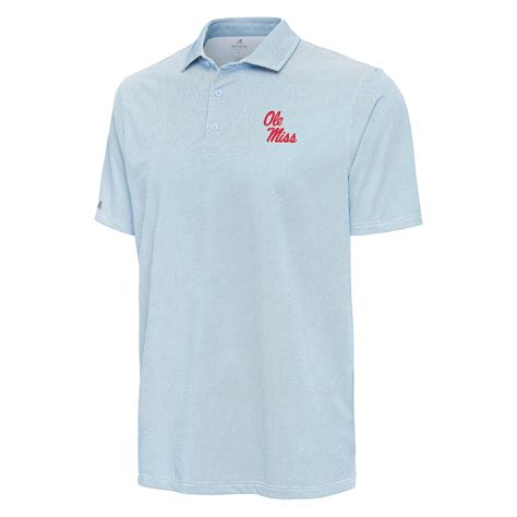 Antigua Ole Miss Pave Polo - Powder Blue and White with Ole Miss Scrip