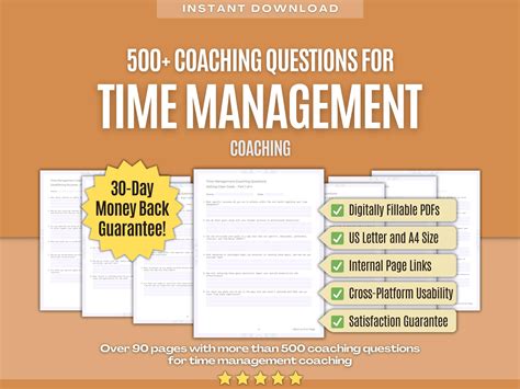 500+ Time Management Coaching Questions Workbook | Karlstein Publishing