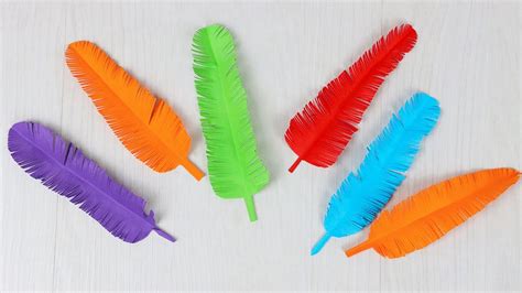🌷DIY ЗА 1 МИНУТУ🌷 Как сделать ПЕРО ИЗ БУМАГИ 🌷 Легкие поделки самоделки ...