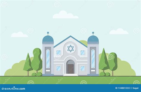 Synagogue. Jewish Traditional Religion Building. Judaism Worship Place ...