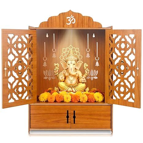 Pack of 1 Wooden MDF Temple Mandir for Home & Shops, Size 51x37x27 Cm1 ...