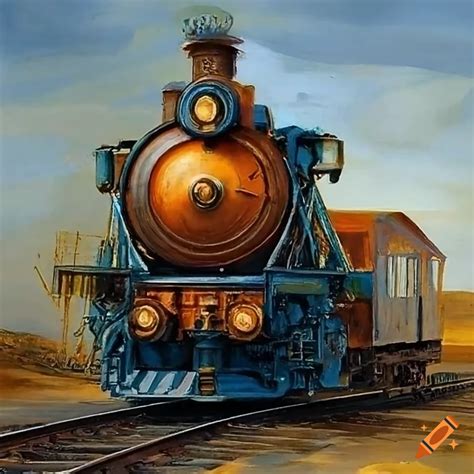 Leonardo da vinci painting of a train on Craiyon