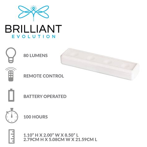 Brilliant Evolution 2 Pack Wireless LED Under Cabinet Lights | Battery Operated | Remote Control ...