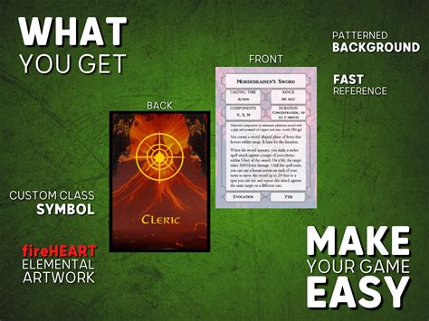 Dnd 5e Spell Cards Pdf for Clerics | Printable Dnd Spell Book | SRD ...