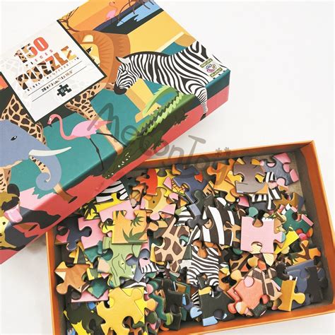 150 Pieces Wild Animal Puzzle Children Puzzle Creative Design Jigsaw ...