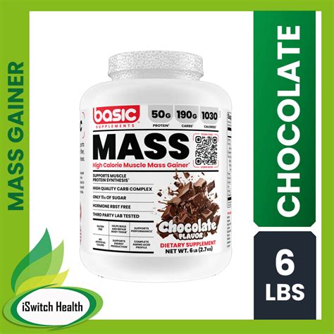 BASIC SUPPLEMENT | MASS GAINAER | CHOCOLATE | 6LBS | HIGH PROTEIN ...
