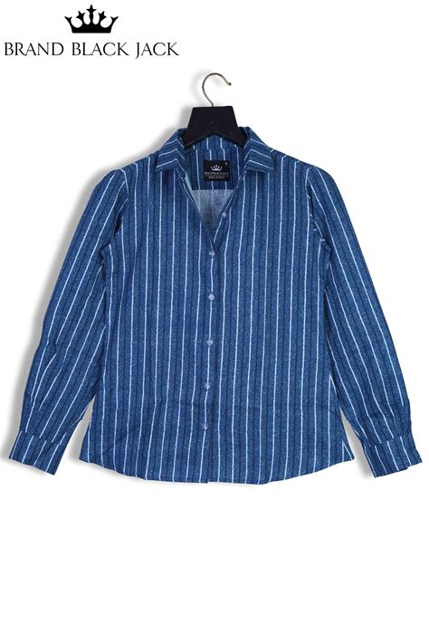 Linen Jeans Washed Indigo Striped Shirt, Denim Seamless Vector Textile