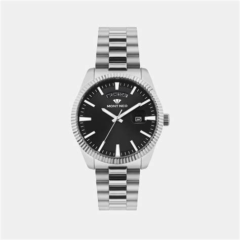 Men Quartz Black Dial Analog Stainless Steel Watch G3505D-M1104 – Mont Neo