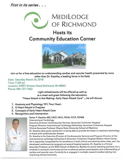Medilodge of Richmond Hosts its Community Education Corner!