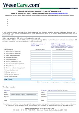 Fillable Online B2C Data Submission Form Q3 2012 - WasteCare Fax Email ...