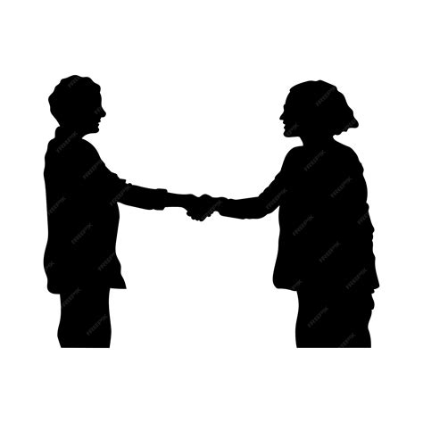 Premium Vector | Silhouettes of people shaking hands with each other ...