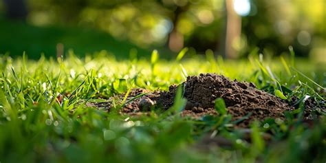 A pile of soil with a small pile of dirt in the grass | Premium AI ...