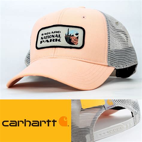 メッシュキャップ 帽子 カーハート Carhartt Canvas Seguaro National Park Patch ピーチ ...