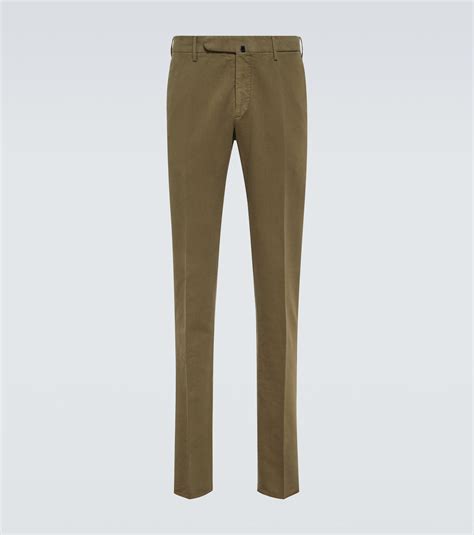 Cotton slim pants in green - Slowear | Mytheresa