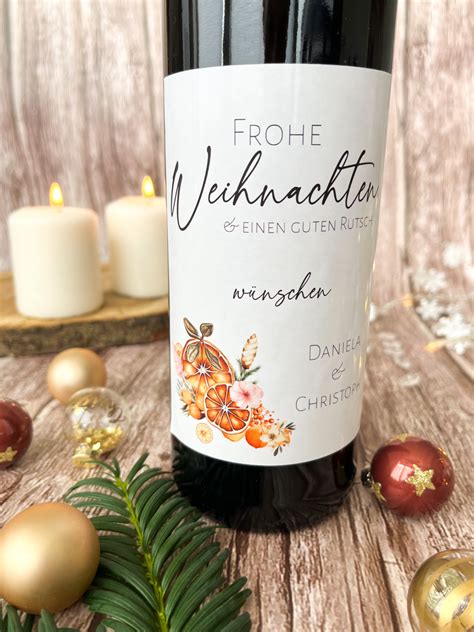 personalisierte weihnachtliche Flaschenetiketten