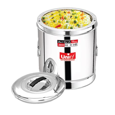 Stainless Steel Sambar Pot 15 Liters with Lid | Hot & Cold Casserole f ...