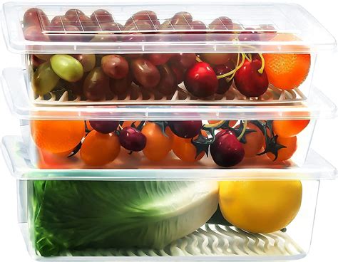 DERIKO Fridge Storage Boxes storage box for kitchen With Removable ...