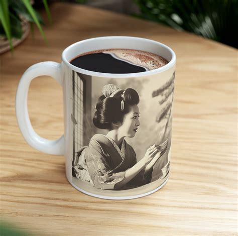 Kaiju Tea Party Showdown, Epic Geisha Meets Godzilla Coffee Mug 11oz - Etsy