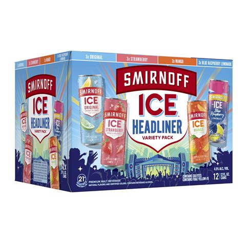Smirnoff Ice Headliner Variety Pack, 12 fl oz, 12 Pack Cans, 4.5% ABV ...