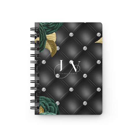 Luxury Black Floral Spiral Journals - JOURNAL VENUE