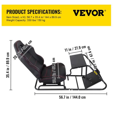 Buy VEVOR Racing Wheel Stand, Pedal and Seat Adjustable Racing ...