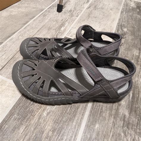 Charcoal gray sports by jambu sandals womens size... - Depop