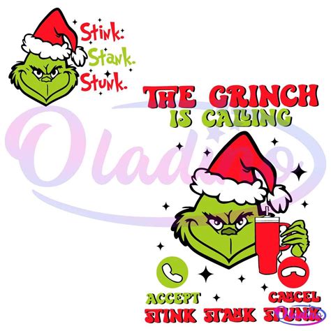 Stink Stank Stunk The Grinch Is Calling Funny Grinchmas Svg - Free Download